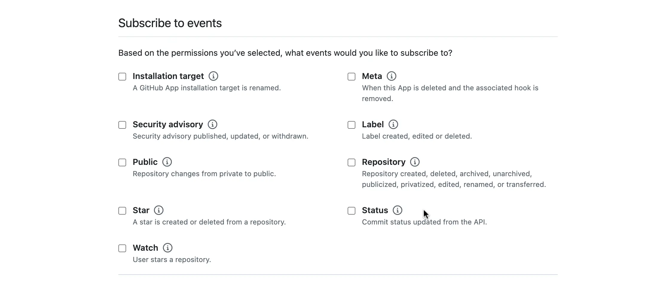 Subscribe to events